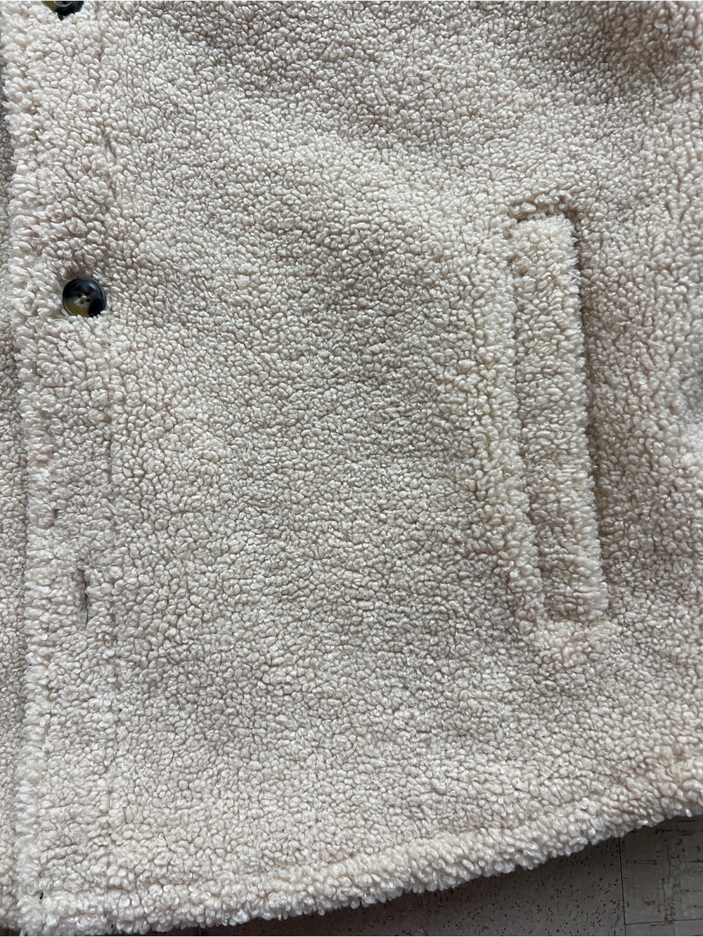 Marine Layer Cream Sherpa Shirt Jacket - Picture 3 of 12